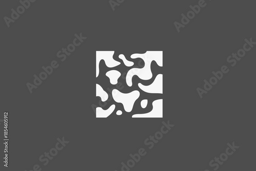square abstract coral motif logo