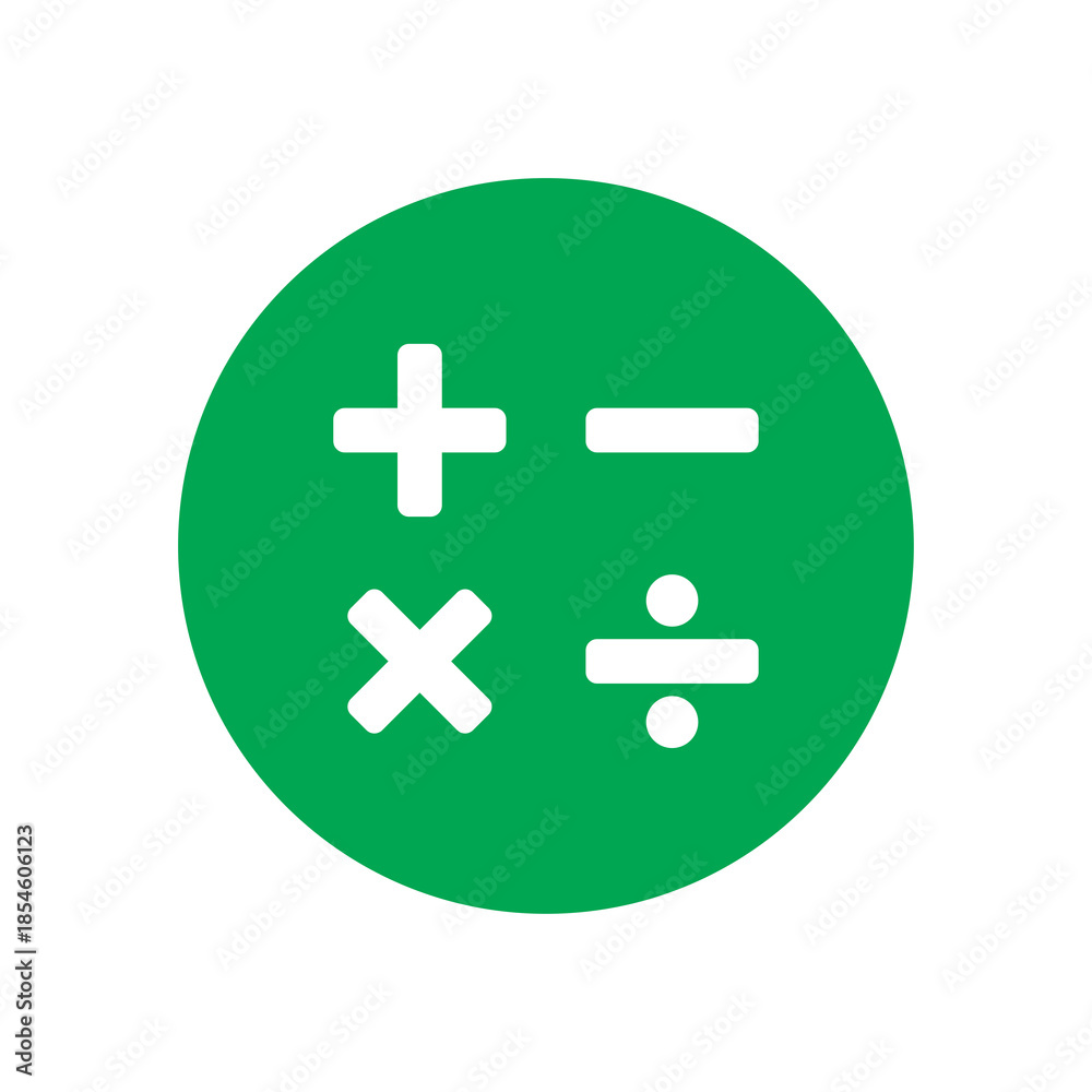 Obraz premium Plus Minus Cross and Divide Math Symbols Icon Set