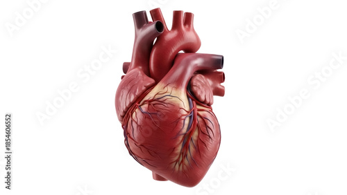 Φωτογραφία Realistic human heart isolated PNG, detailed anatomical model of the cardiovascu