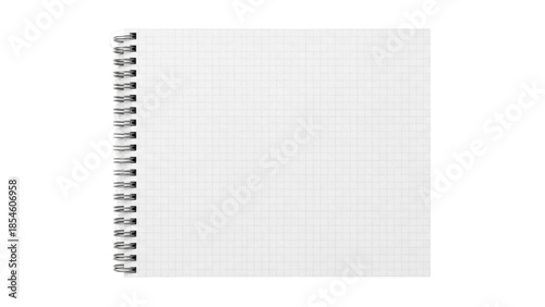 Fotografie Square grid notebook isolated PNG on transparent background, graph paper notepad
