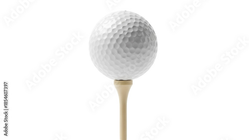 Golf ball on tee isolated PNG, sport equipment for golfing and recreational activities on transparent background