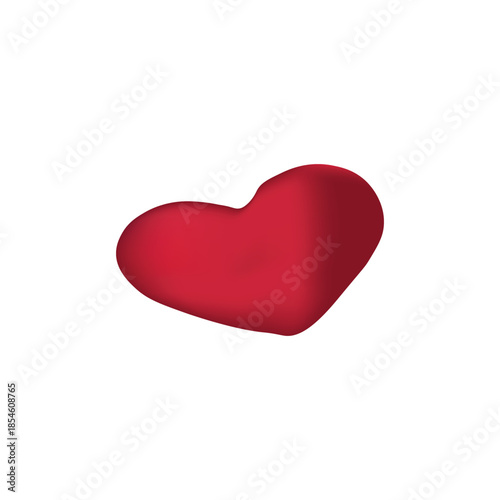 High-quality 3D red heart symbol with soft lighting and shadows. Represents love, health, or romance. Isolated on white background for easy use in medical apps, dating websites, or Valentine's Day.