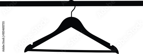 A single empty wooden clothes hanger with a metal hook is isolated on a white background, serving as a classic fashion wardrobe accessory for hanging a coat or cloth in a retail closet rack