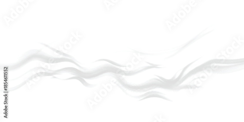 Abstract gray brush strokes forming gentle waves on a clean white background