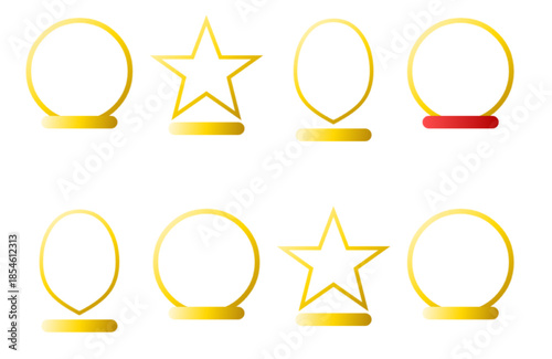 Golden Shapes on white background