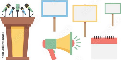 Press conference setup