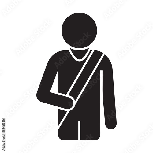 Injured Person Arm In Sling Icon Vector Illustration