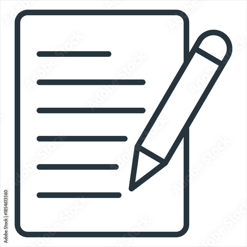Writing Outline Icon Vector Illustration