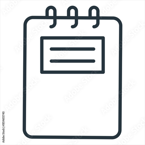 Notebook Outline Icon Vector Illustration