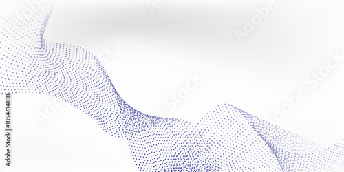 Wave line of flowing particles abstract vector background, smooth curvy shape dots fluid array. shape dynamic pattern good
