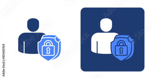 Identity Glyph Color , Two-tone color and contrasting background icon illustration