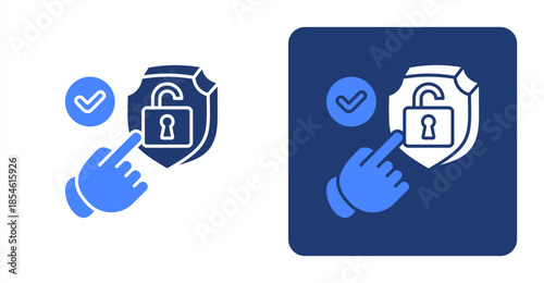 Access Glyph Color , Two-tone color and contrasting background icon illustration