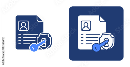 Credentials Glyph Color , Two-tone color and contrasting background icon illustration