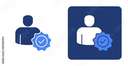 Verification Glyph Color , Two-tone color and contrasting background icon illustration