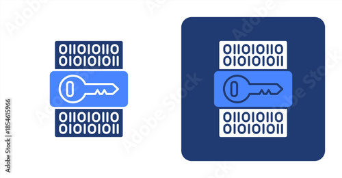 Encryption Glyph Color , Two-tone color and contrasting background icon illustration