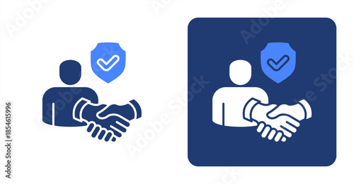 Trust Glyph Color , Two-tone color and contrasting background icon illustration