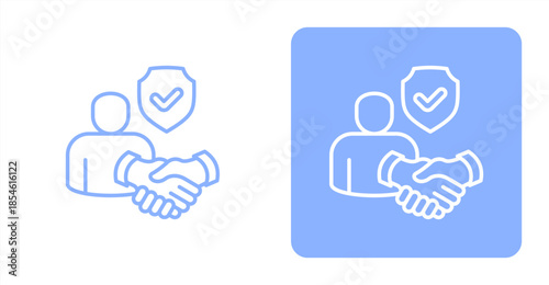 Trust Line , Two-tone color and contrasting background icon illustration