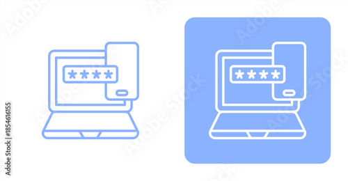 Two Factor Line , Two-tone color and contrasting background icon illustration