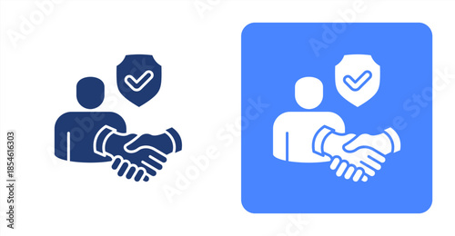 Trust Glyph , Two-tone color and contrasting background icon illustration