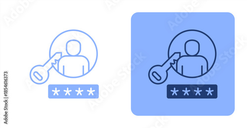 Login Mixed , Two-tone color and contrasting background icon illustration