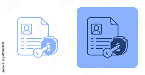Credentials Mixed , Two-tone color and contrasting background icon illustration