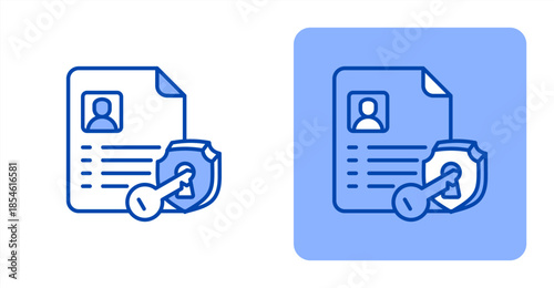 Credentials Line Color , Two-tone color and contrasting background icon illustration