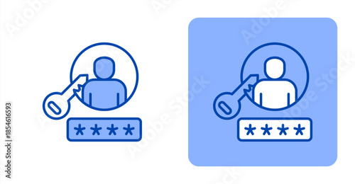 Login Line Color , Two-tone color and contrasting background icon illustration