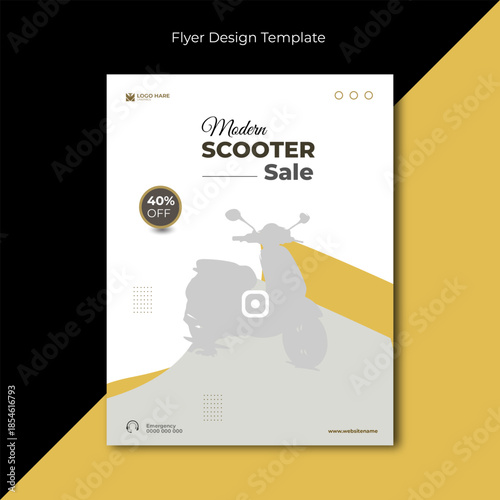 Modern scooter sale flyer design template