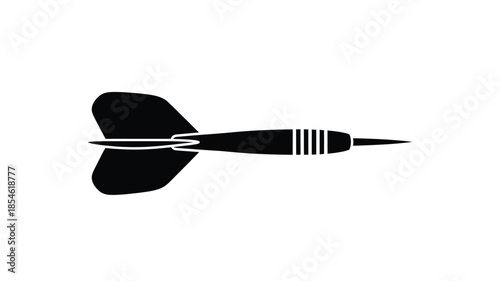 A simple black dart design with visible flight grooves a striking silhouette
