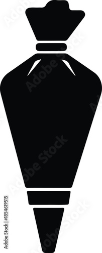 Silhouette Icing Piping Bag For Cake Decoration Bakery Kitchen Tool Vector Illustration