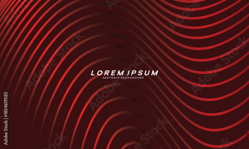 Abstract red glowing geometric lines on dark red background. Modern shiny red curved lines pattern. Futuristic technology concept, suitable for covers, posters, banners, brochures, websites, etc.	
