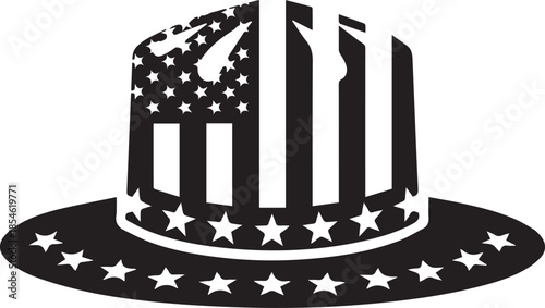 Uncle sam hat with stars and stripes pattern