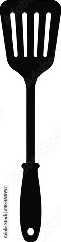 Silhouette Kitchen Slotted Spatula Utensil Tool Cooking Graphic Design Vector Illustration