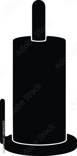 Silhouette Paper Towel Holder Kitchen Equipment Household Item Outline Icon Vector Illustration
