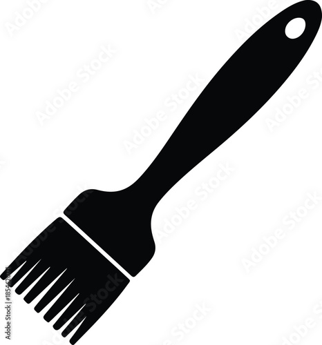 Silhouette Simple Paint Brush Artistic Tool Or Kitchen Basting Utensil Vector Illustration