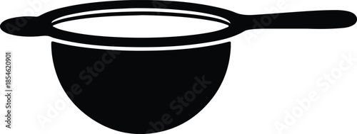 Silhouette Tea Strainer Kitchen Utensil Icon Tool Cooking Accessory Vector Illustration