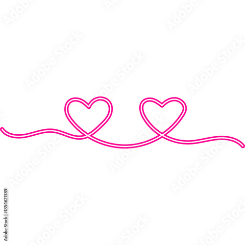 Continuous Line Heart Neon
