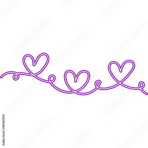 Continuous Line Heart Neon