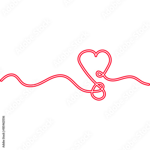 Continuous Line Heart Neon