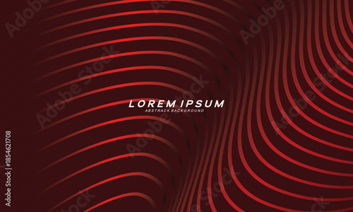Abstract red glowing geometric lines on dark red background. Modern shiny red curved lines pattern. Futuristic technology concept, suitable for covers, posters, banners, brochures, websites, etc.	
