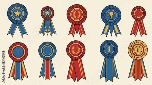 Collection of Vintage Award Ribbons and Medals.