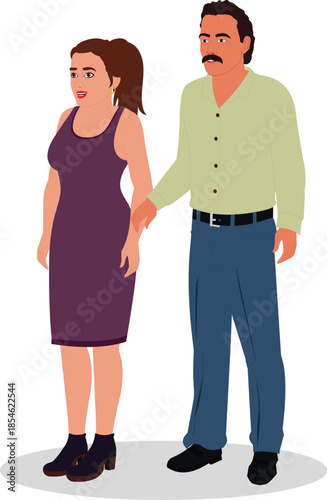 indian husband wife roaming illustration animation ready