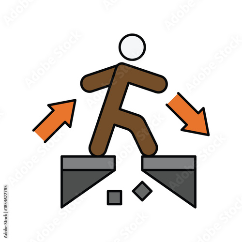 Difficulty  icon with white background vector stock illustration