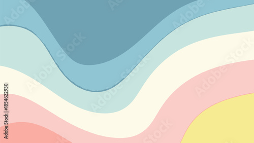 Soothing abstract pastel color wave pattern design for a calming digital background