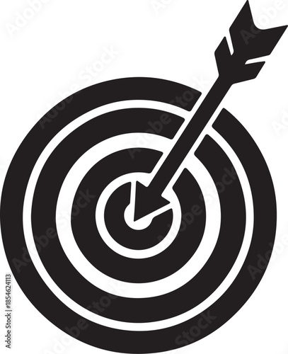 Bullseye target with arrow in center