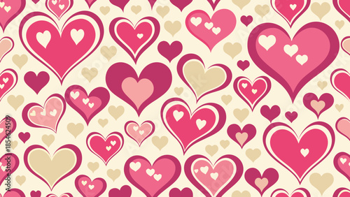 Colorful hearts pattern background