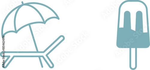Beach chair and ice cream illustration