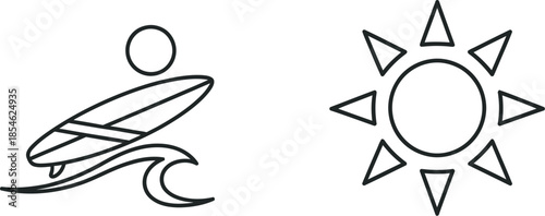 Surfer riding wave under sun