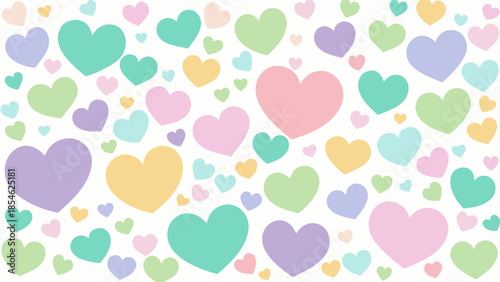 Colorful hearts pattern