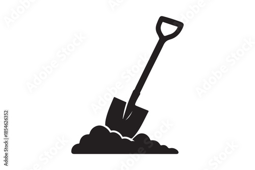 Digging bar silhouette line art vector illustration isolated on white background